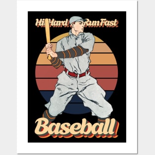 Classic Baseball Vintage Style Posters and Art